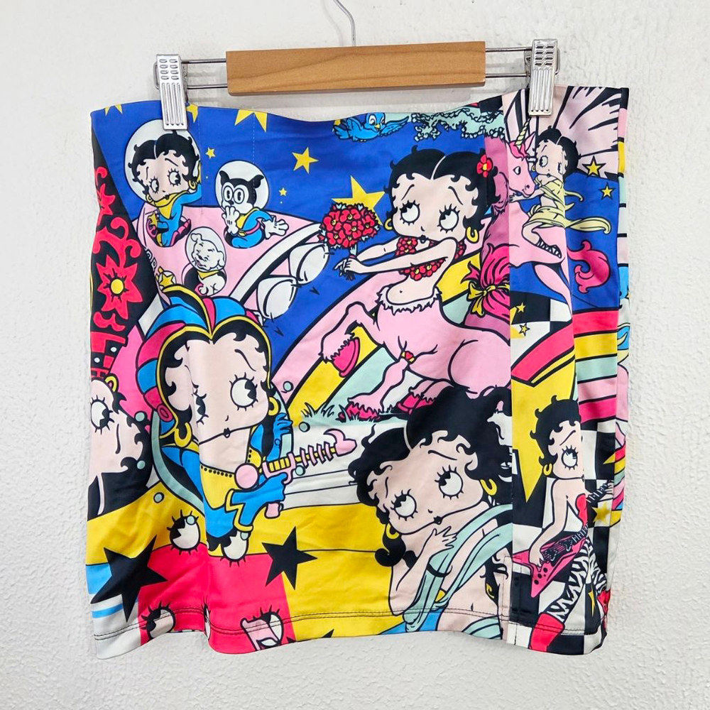 Dolls Kill x Betty Boop Journey With Me mini skirt satin cartoon women's large